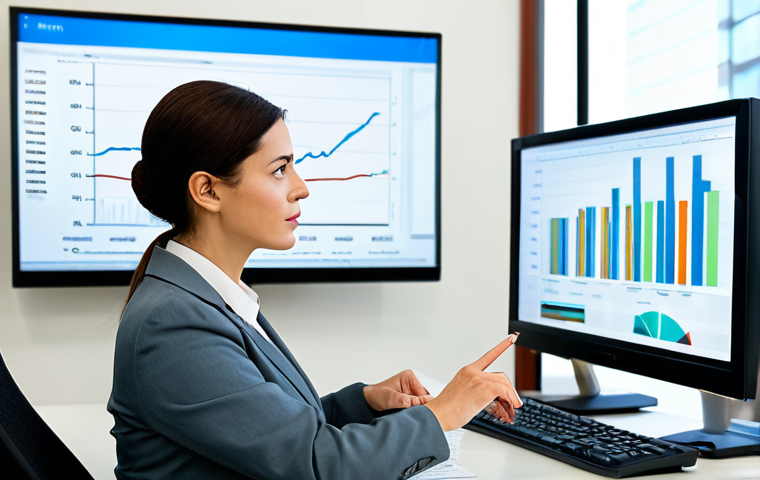 유추의 다양한 활용 방안 - Inference in the Workplace**
"A professional businesswoman in a modest business suit, analyzing dat...