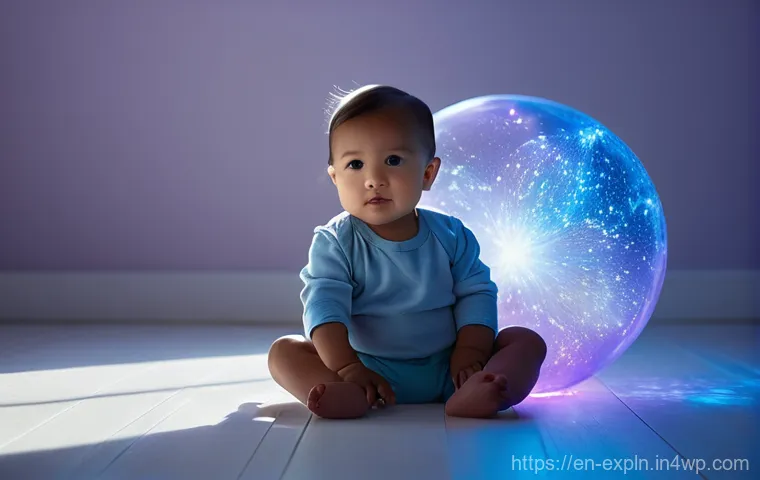 문학에서 메타포와 유추의 역할 - **Prompt:** A curious toddler, approximately 18 months old, wearing a clean, light-colored diaper, s...