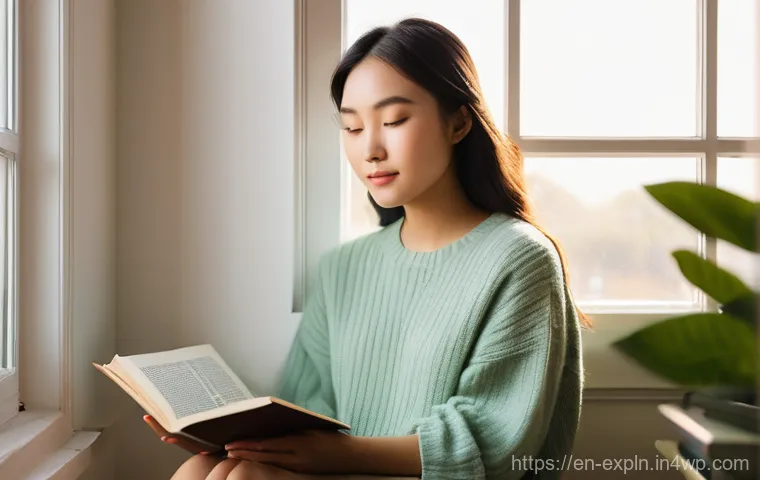 유추를 활용한 창작 글쓰기 기법 - **Prompt:** A serene, indoor portrait of a young woman in her mid-20s, of East Asian descent, seated...